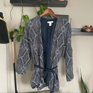 H&M Blue and White Tile Kimono